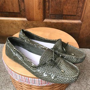 Isaac Mizrahi Live! Olive Green Moccasin Slip-Ons 9.5W